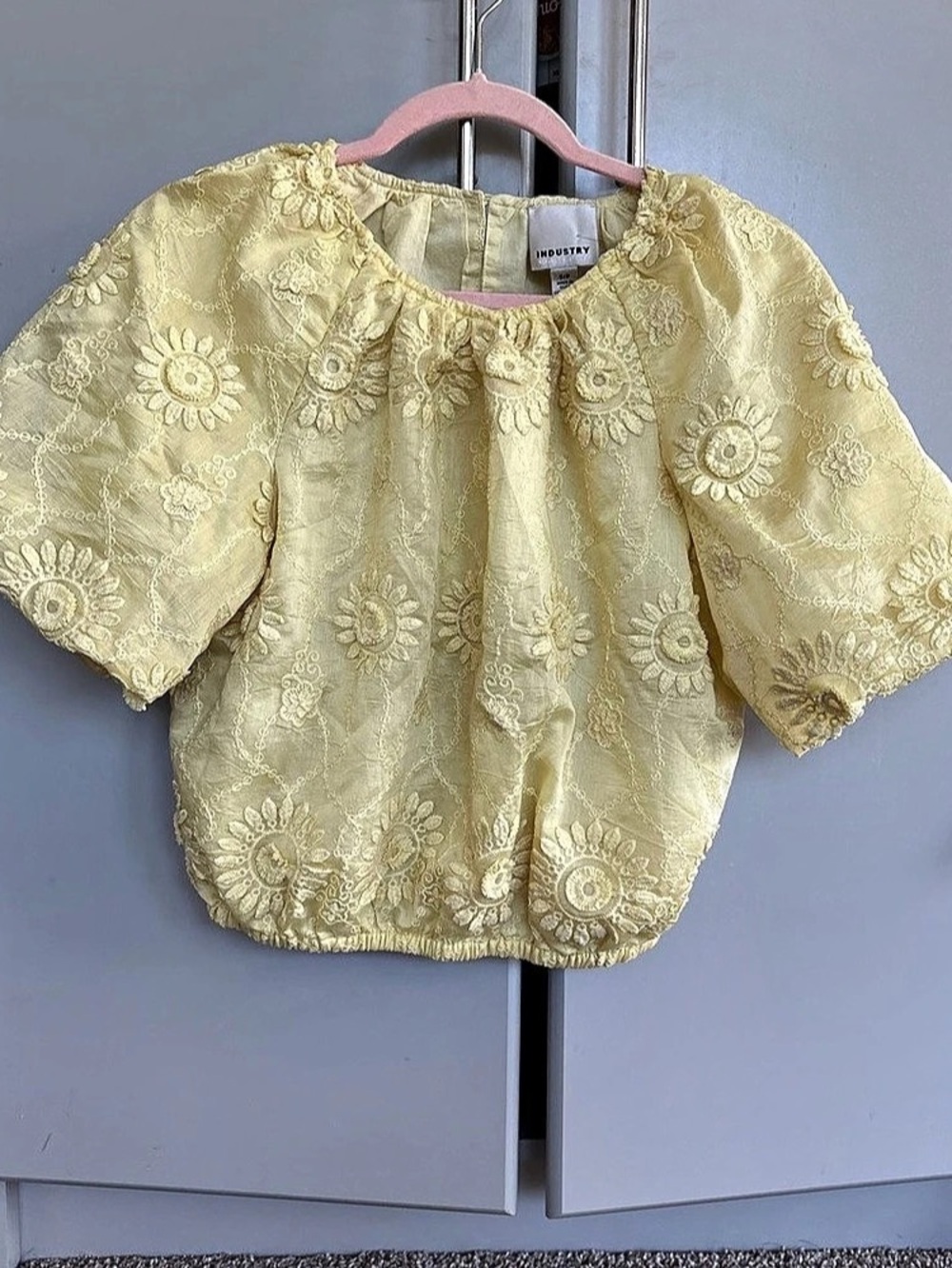 Industry Floral Blouse in Yellow Like New